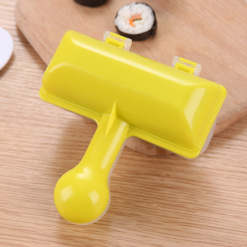 Hand-held rice ball sushi maker