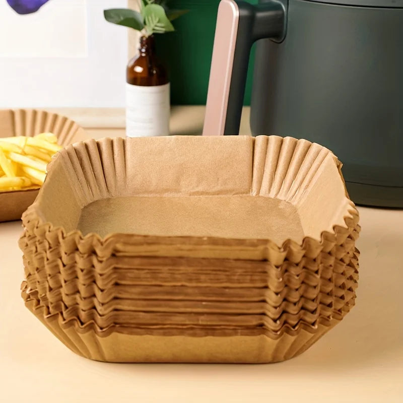 50/100pcs Special Paper for Air Fryer Silicone Oil Paper Oil Absorbing Paper Special Paper Pad for Food Household Paper Plate