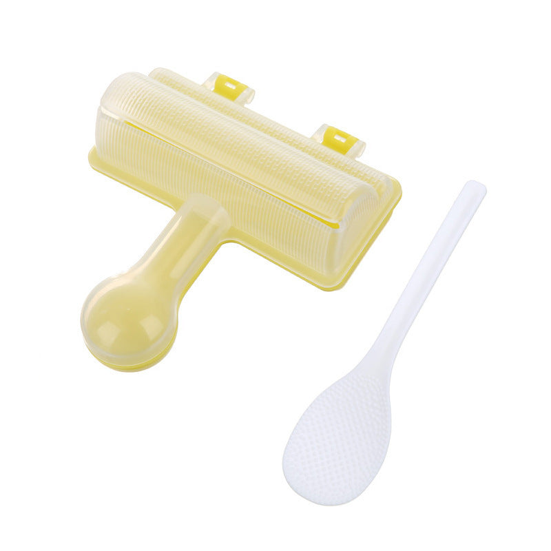 Hand-held rice ball sushi maker