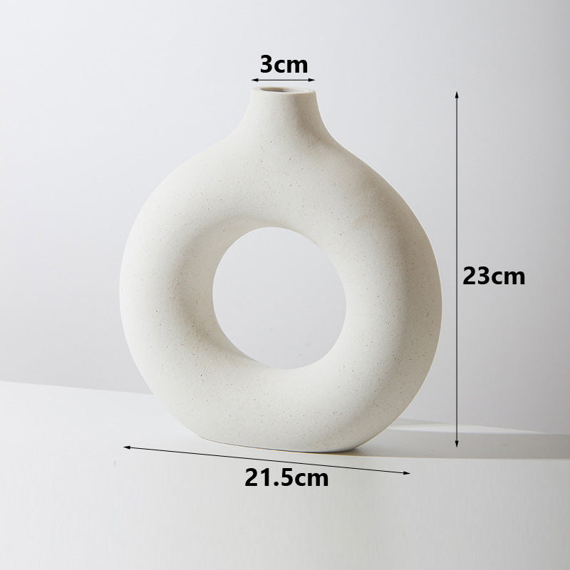 Donut Plain Burned Ceramic Vase Ins Wind