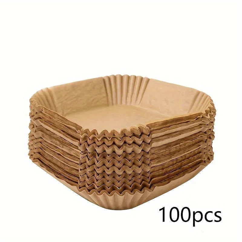 50/100pcs Special Paper for Air Fryer Silicone Oil Paper Oil Absorbing Paper Special Paper Pad for Food Household Paper Plate