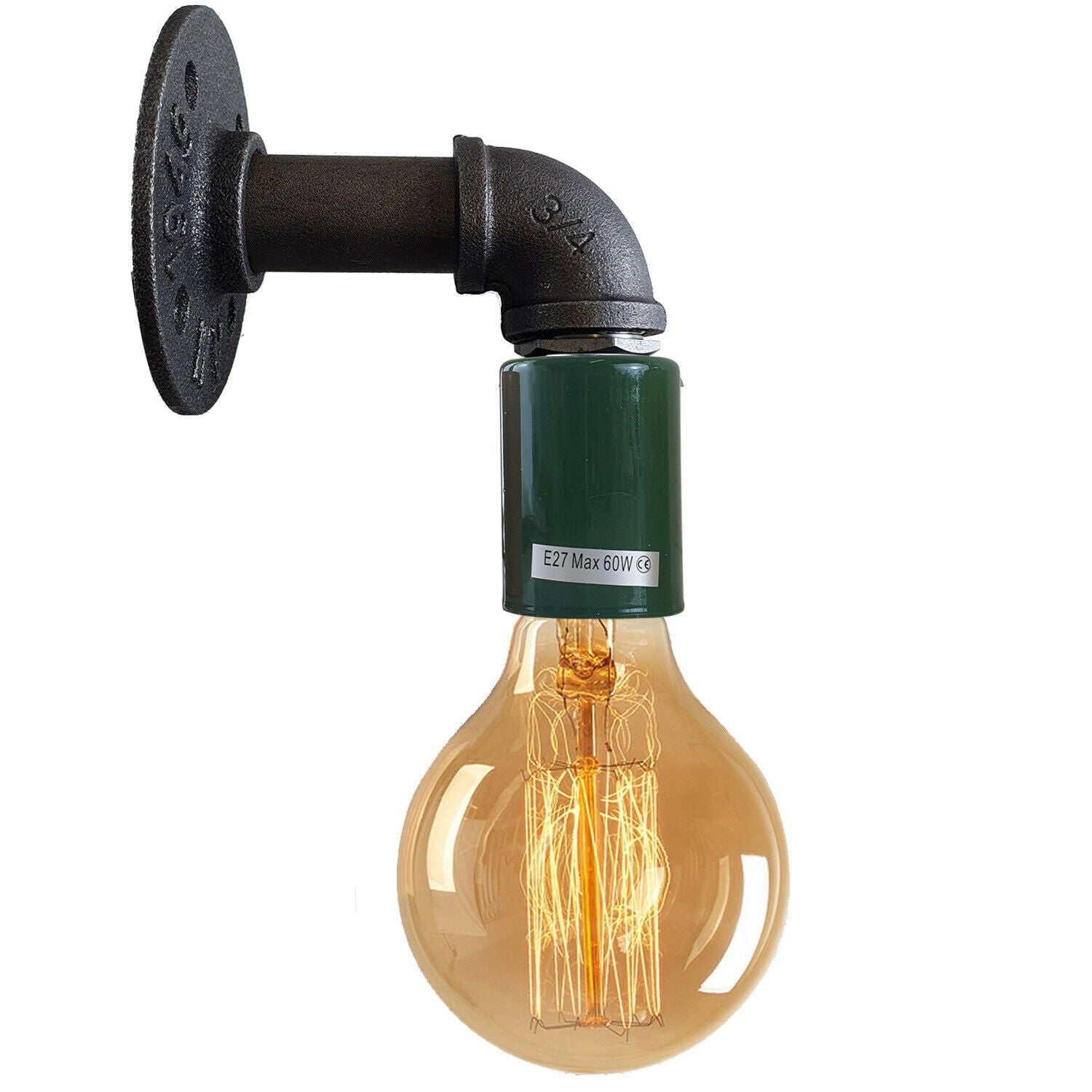 Green Water Pipe Wall Lamp Industrial style single wall light fitting~1524