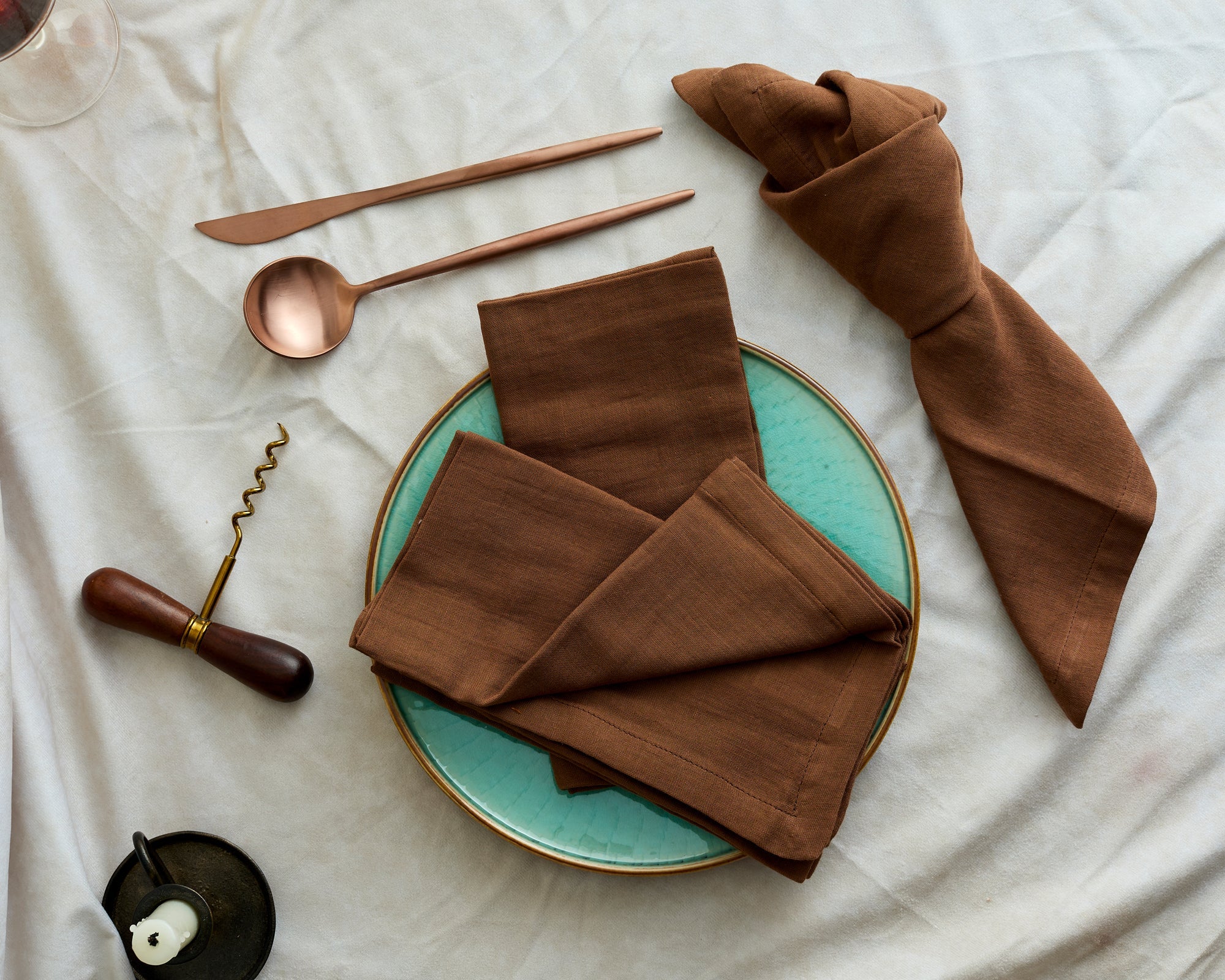 Indie Brown Muslin Cotton Table Napkin Set of 4