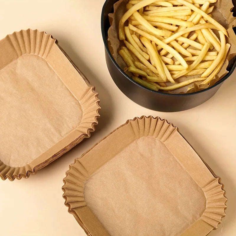 50/100pcs Special Paper for Air Fryer Silicone Oil Paper Oil Absorbing Paper Special Paper Pad for Food Household Paper Plate
