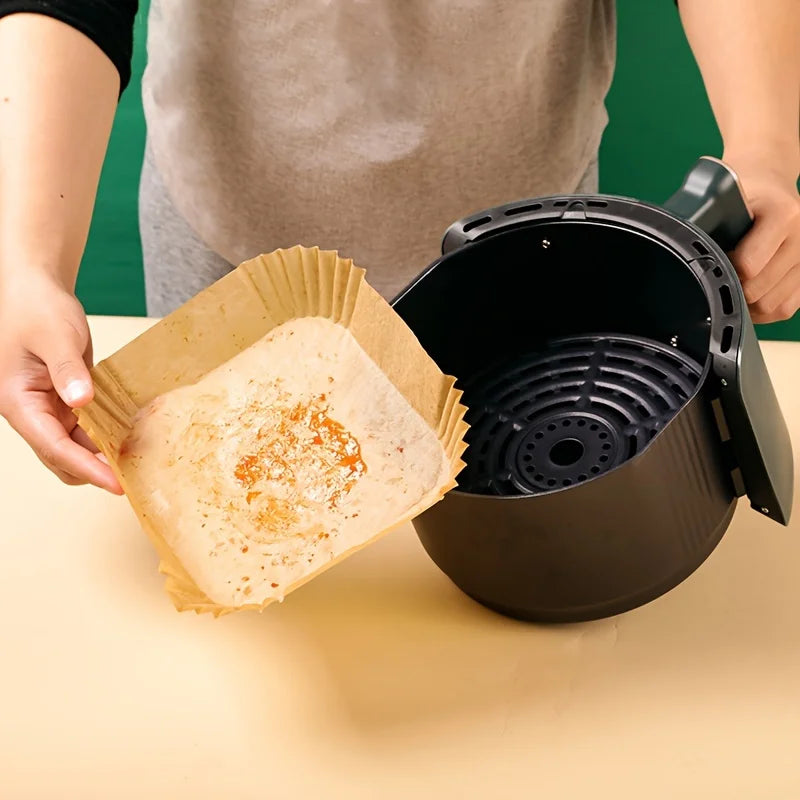 50/100pcs Special Paper for Air Fryer Silicone Oil Paper Oil Absorbing Paper Special Paper Pad for Food Household Paper Plate