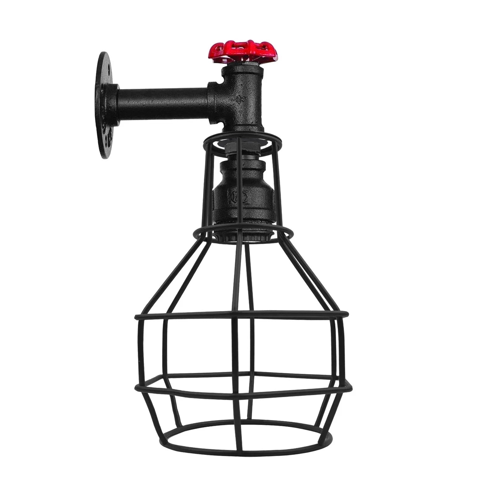 Black Modern Industrial Retro Vintage Style Pipe Cage Wall Light ~ 3531