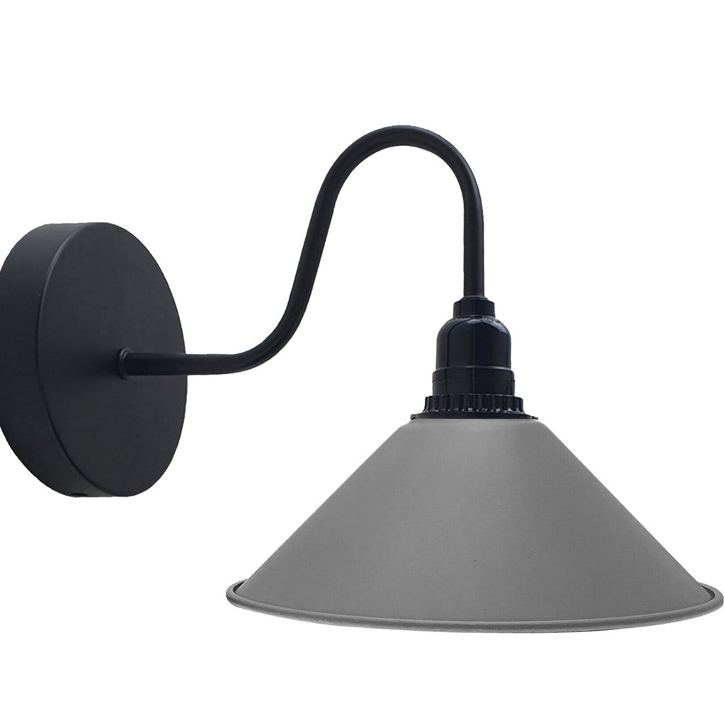 Shade Metal Wall Light White Colour with Switch Holder Brushed Effect~2525