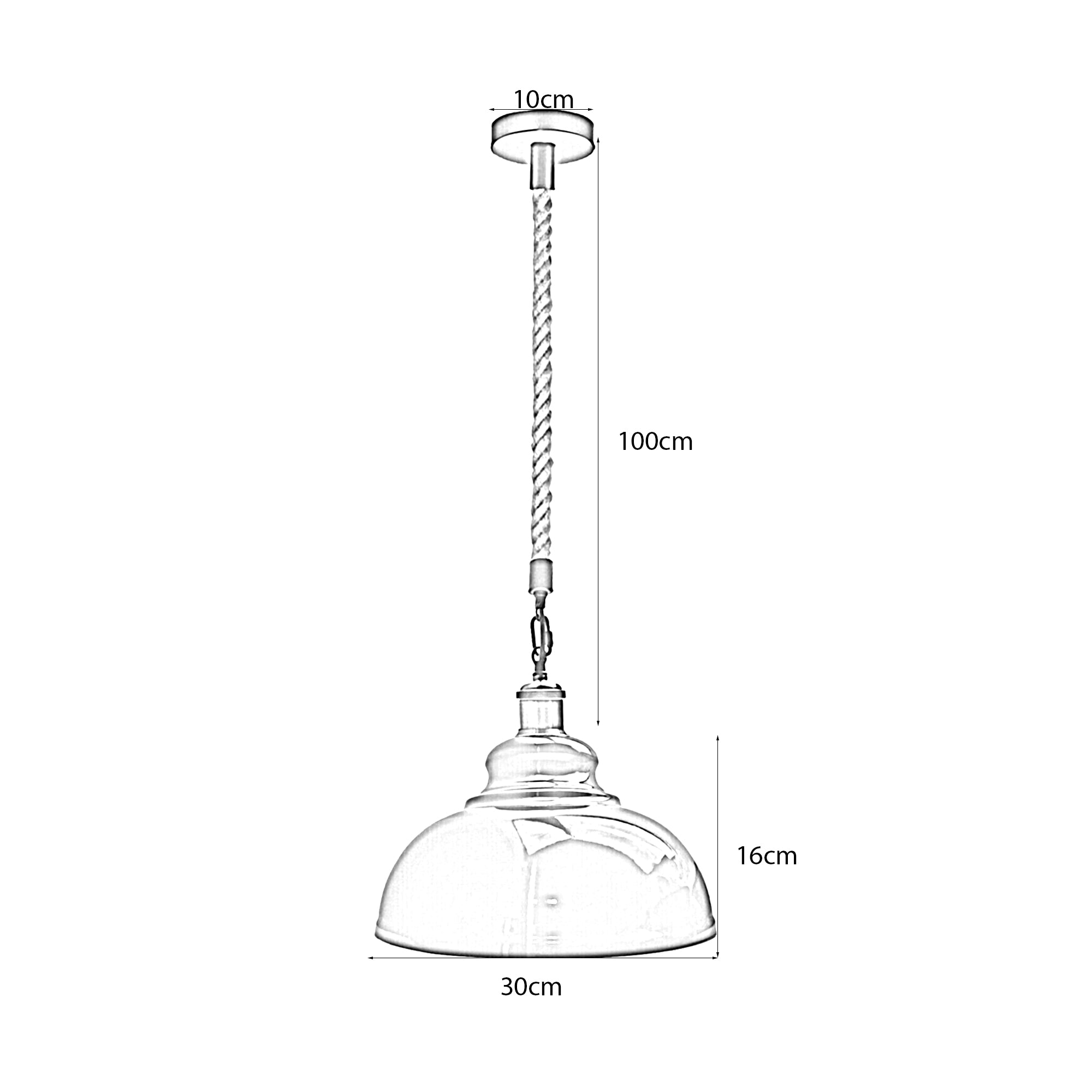 Vintage Metal Ceiling Brushed Silver Pendant Shade Hemp Hanging Retro Light~1939